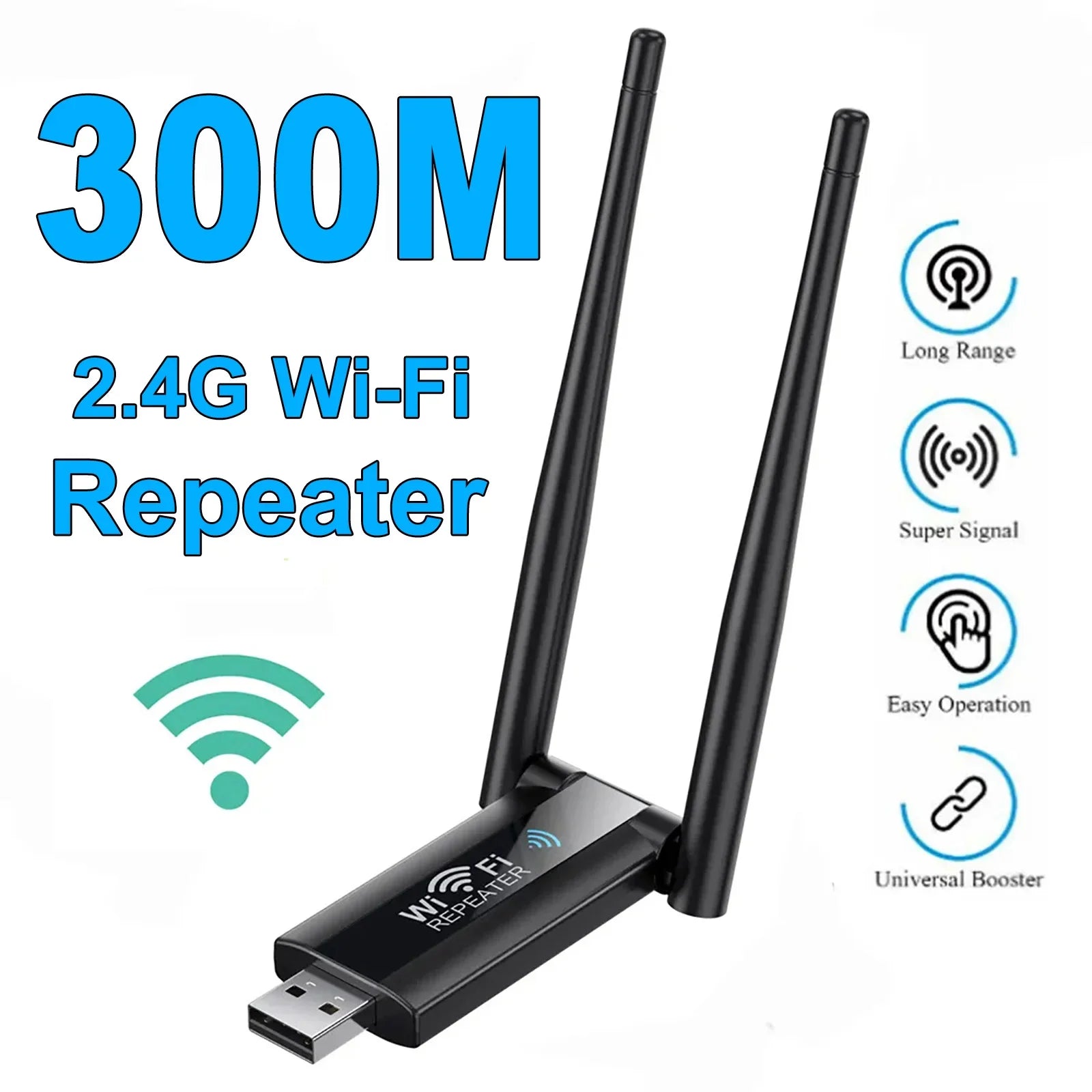 2.4G 300Mbps Wireless USB WiFi Repeater &ndash; Range Extender Type 2 / CHINA