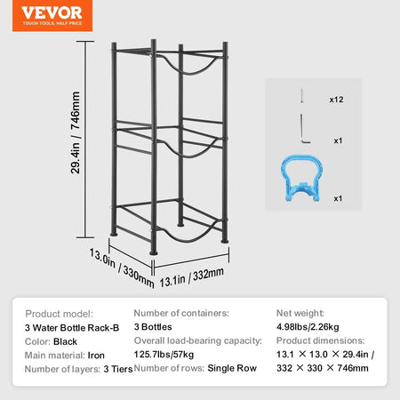 3/4/5 Tiers Water Jug Holder &ndash; Easy Installation Black 3layer 1 3 / United States