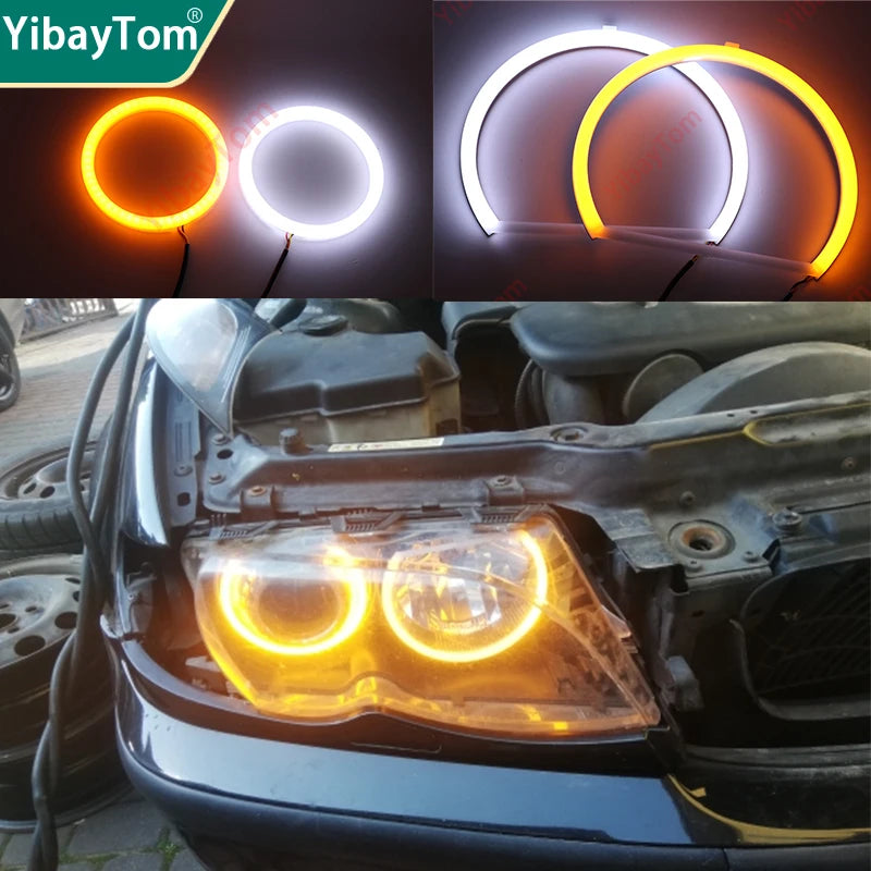 2 Τμχ SMD LED Angel Eyes Δαχτυλίδια Με Φωτισμό Switchback Halo 60 158mm