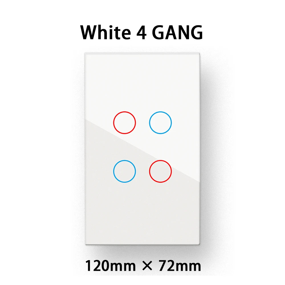Brazilian Smart Touch Wall Switch - 4/6/8 Gang WiFi Voice Control white 4 gang