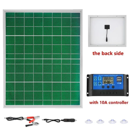 300W Solar Panel &ndash; High Efficiency 18V Aluminum Frame 1pcs and 10A green