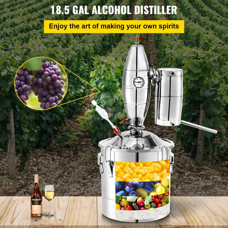 70L Stainless Steel Alcohol Distiller With Thermometer