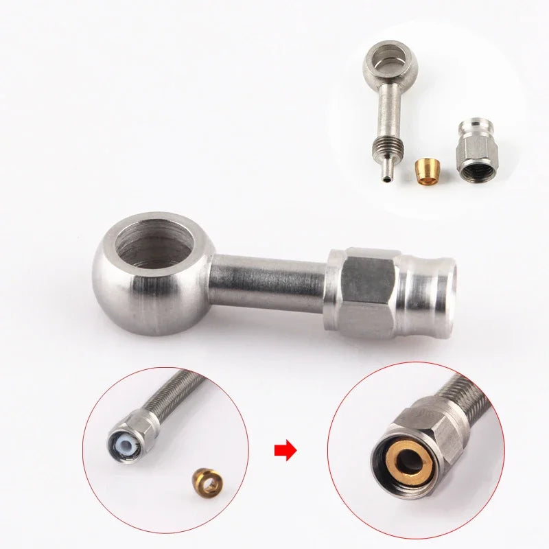 AN3 Stainless Steel Banjo Fitting For Motorcycle Hydraulic Brake Hose M10x1