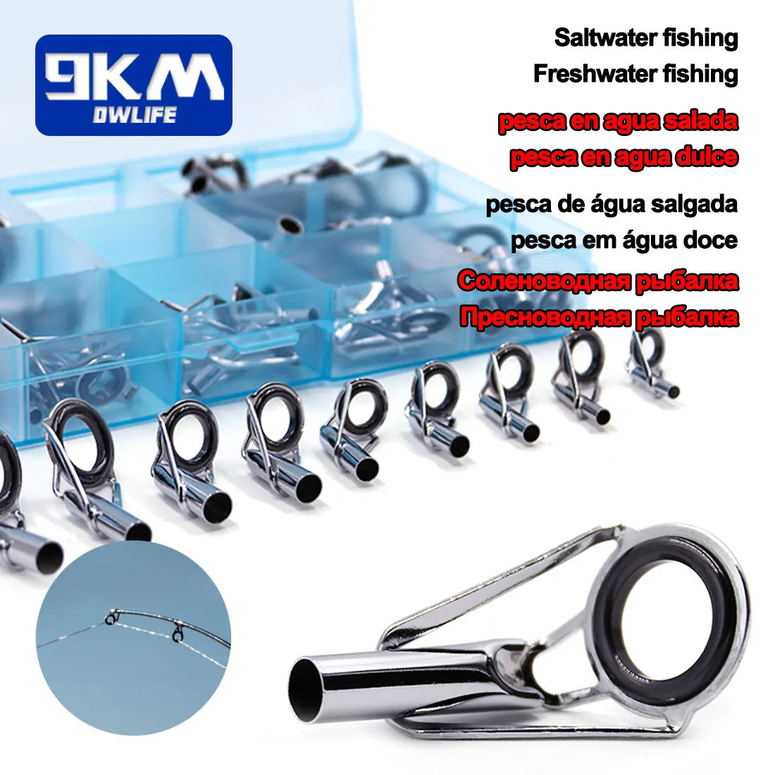 Premium Fishing Rod Guide Tip Repair Kit - Stainless Steel &amp; Ceramic Rings for Freshwater &amp; Saltwater