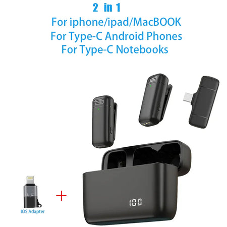 STFANTASY Wireless Lavalier Microphone with Charging Case for Android &amp; iOS C-IOS-k6B