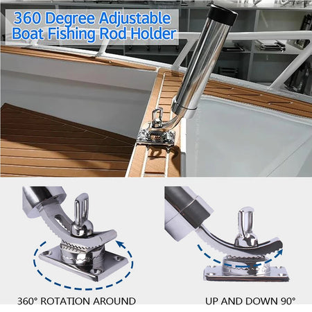 Fishing Boat Rod Holder 316 Stainless Steel - Adjustable