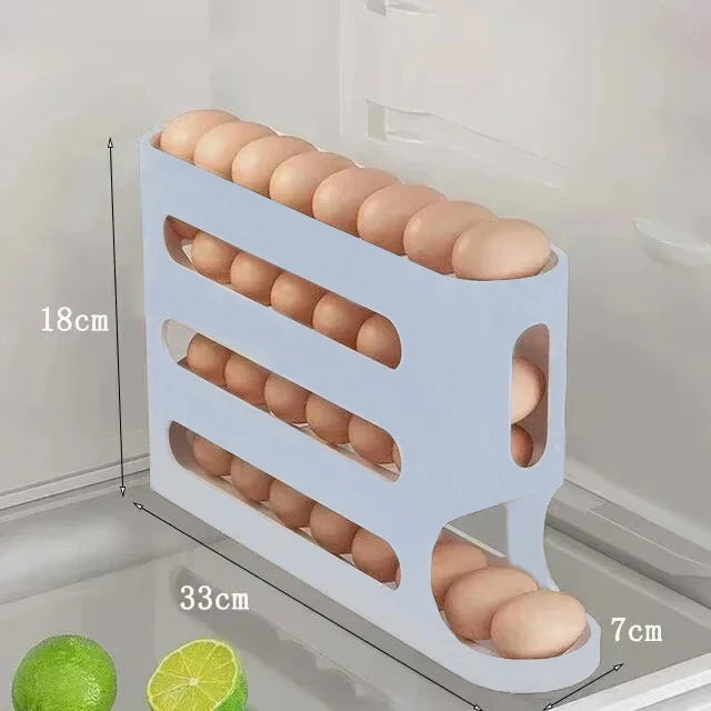 Automatic Egg Rolling Storage Box &ndash; Multi-Layer Organiser for Fridge Grey