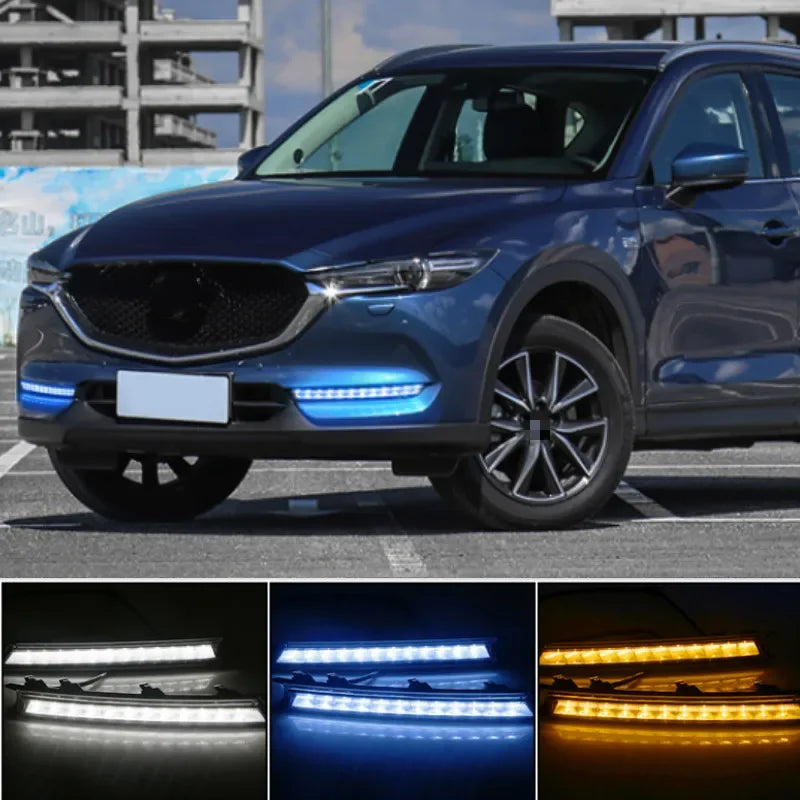2 sztuki świateł LED DRL do Mazda CX5 z płynącym sygnałem kierunkowskazu