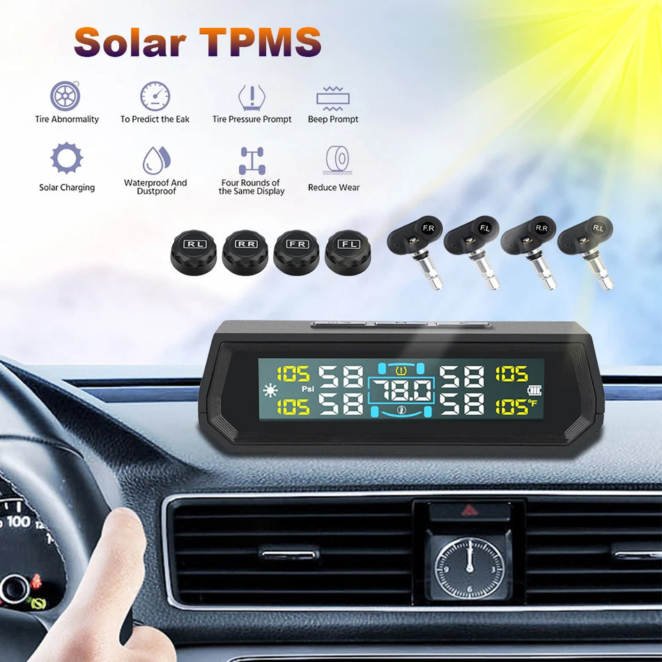 LEEPEE TPMS Lastik Basıncı İzleme Sistemi LCD Ekranlı Arabalar için