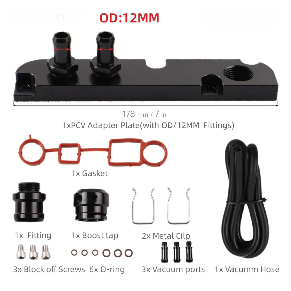 Billet PCV Adapter Kit With Boost Cap for VW Passat Jetta Golf EA113 by InterCyprus Trading Ltd