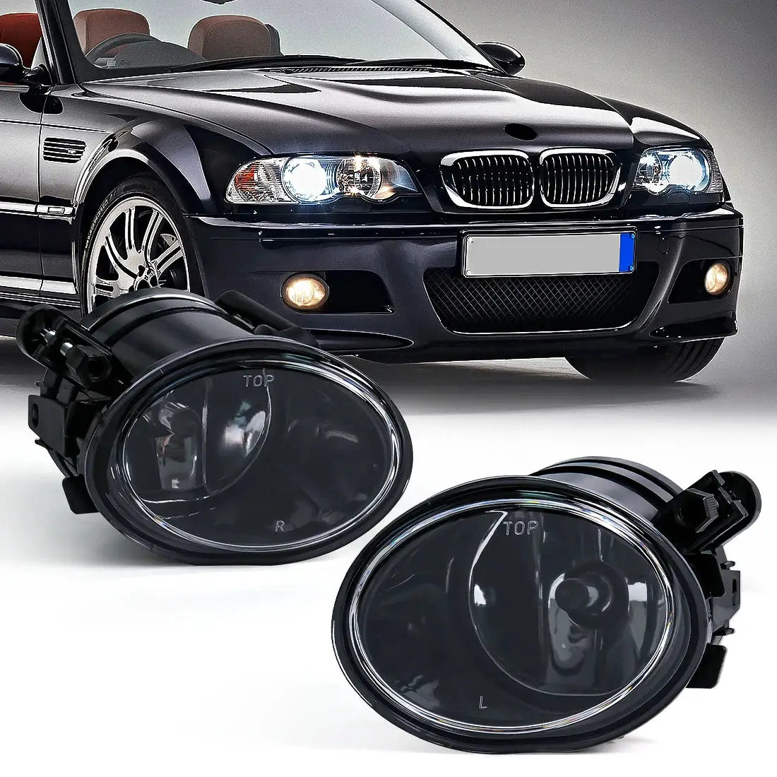 For BMW E39 M5 2001 2002 2003 E46 3 Series M3 2002 2003 2004 2005 2006 Fog Lights Headlight Front Driving Lamp Halogen LED Bulbs by InterCyprus Trading Ltd