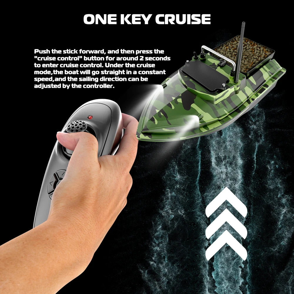 V050 Green Fishing Bait Boat with Dual Motors and Fish Finder