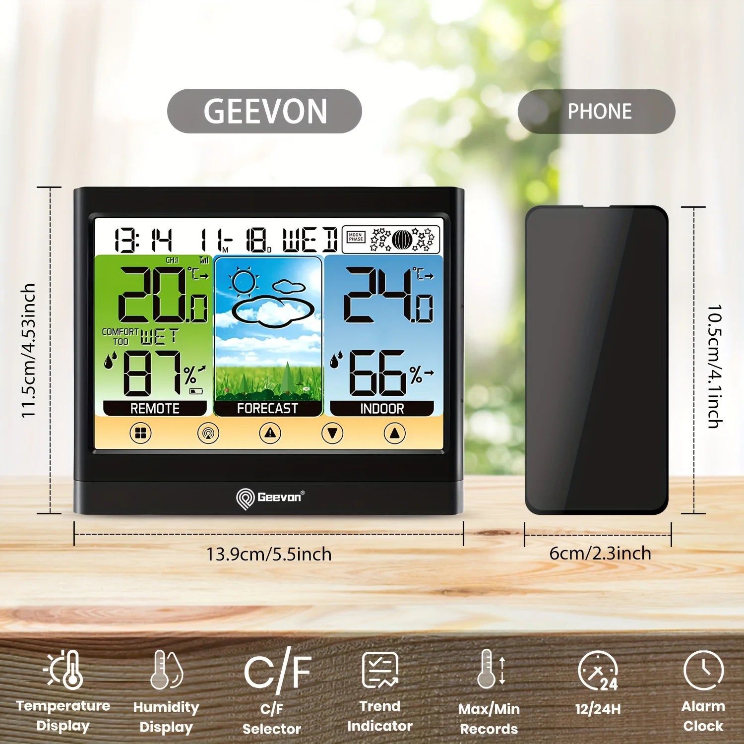 Geevon Weather Station 8667 &ndash; Indoor Outdoor Thermometer