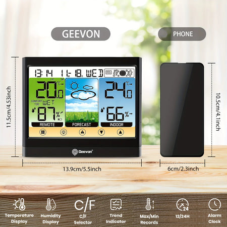 Geevon Weather Station 8667 &ndash; Indoor Outdoor Thermometer