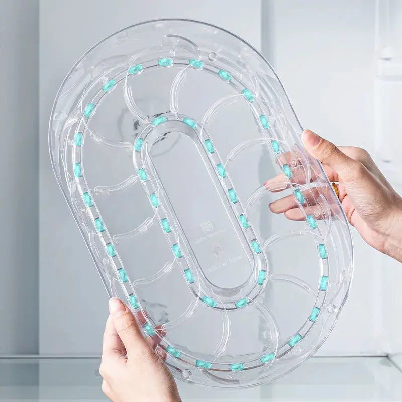 360 Rotating Refrigerator Storage Box Multifunctional Spice Organizer Simple Drink Tray for Kitchen Countertop by InterCyprus Trading Ltd