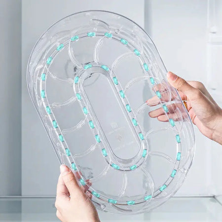 360 Rotating Refrigerator Storage Box Multifunctional Spice Organizer Simple Drink Tray for Kitchen Countertop by InterCyprus Trading Ltd
