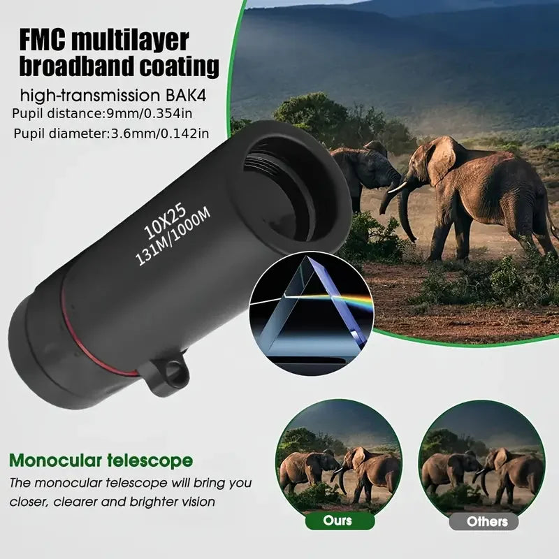 HD Professional 10X25 Long Range Monocular &ndash; Ultra Portable