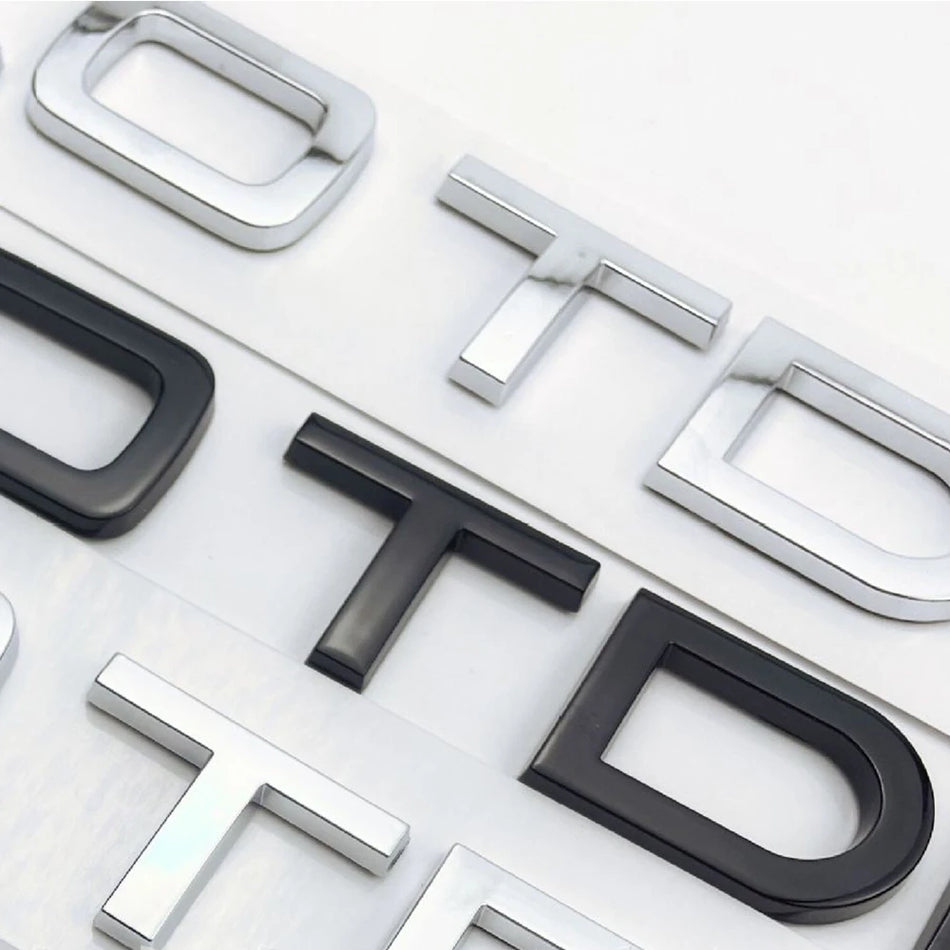 Kofferraumemblem-Kit für Audi TDI Hubraum-Beschriftung 2.0 3.0 4.0 - 3D-Außenaufkleber-Set