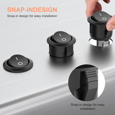 Mini Round Rocker Switch 15mm &ndash; Easy Installation for 12V DC Power Control