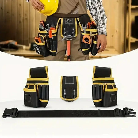 Tool Belt Bag Utility Belt Adjustable Pockets Tool Belts Detachable Work Pouch Bag Heavy Waist Apron Versatile Pouch by InterCyprus Trading Ltd