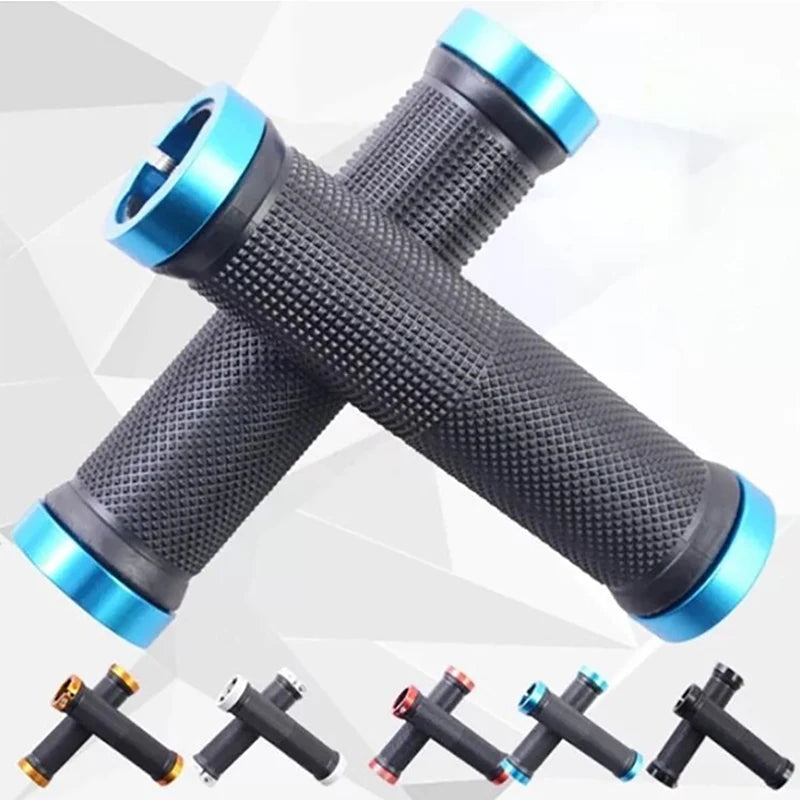 Comfort Grip MTB Bicycle Handlebar Grips with Lock-On Alloy Cuffs