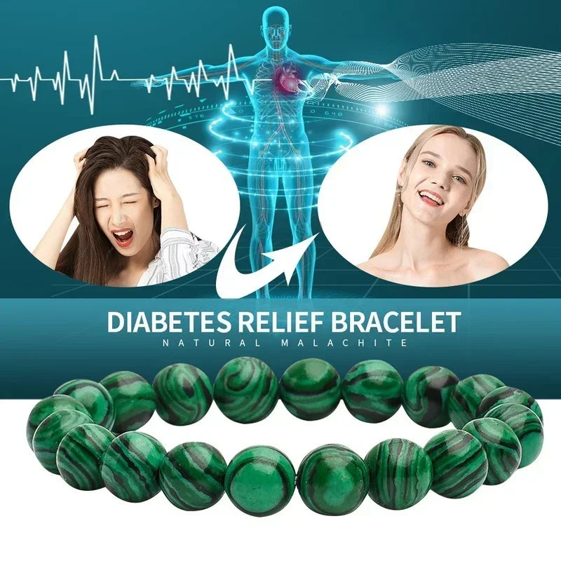 Natural Malachite Bracelet &ndash; Healing Properties for Diabetes Relief