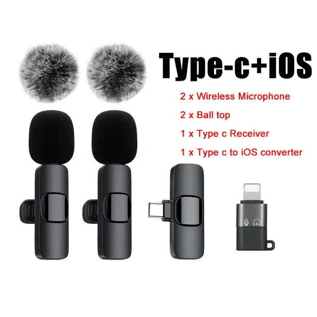 2.4G Wireless Lavalier Microphone for iPhone &amp; Android T-L 1in2-K1