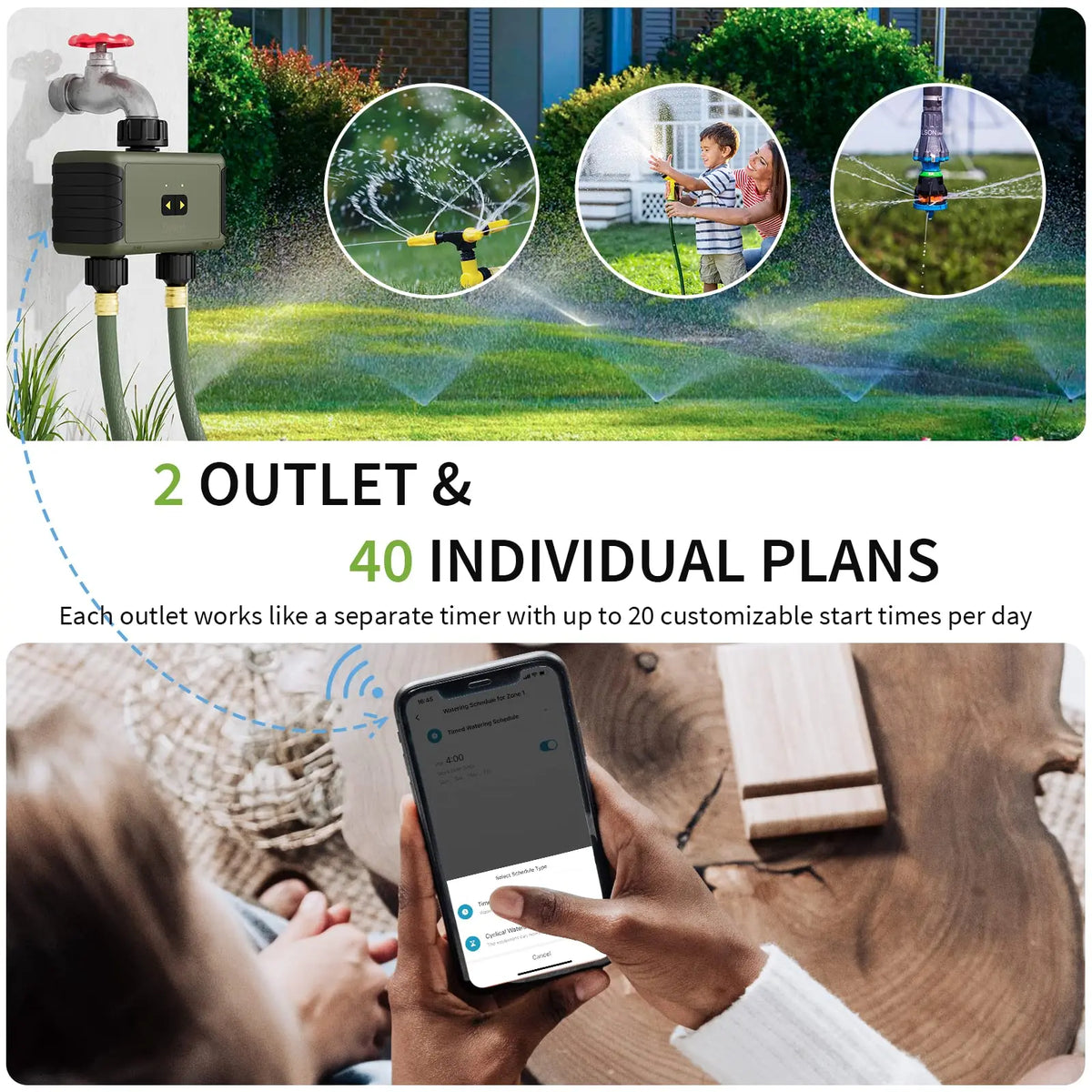 Diivoo 2-Zone Smart Sprinkler Timer