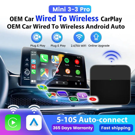 Mini 3.0 Wireless CarPlay Box OTA Upgrade Plug And Play