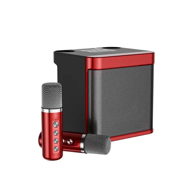 YS-203 Dual Microphone Karaoke Machine - Dual Wireless Mics YS-203 Red