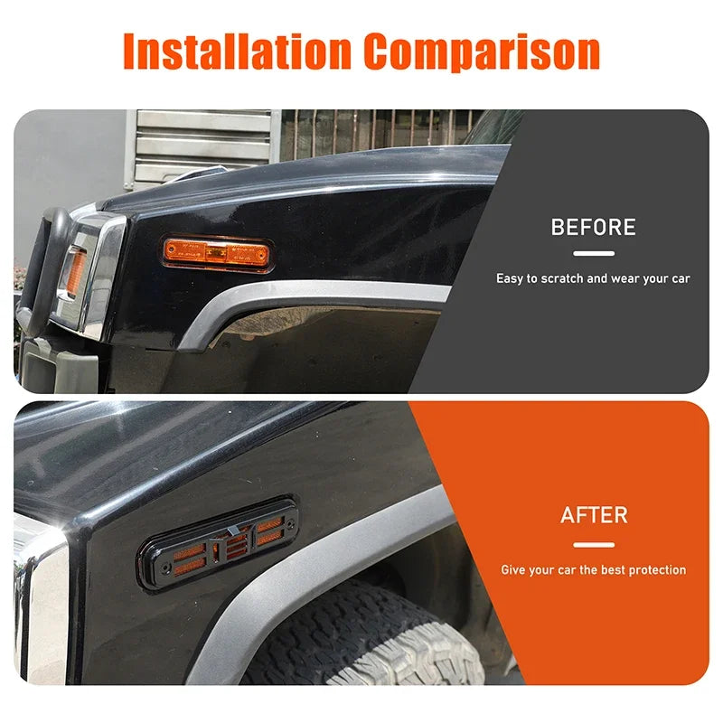 Tampa de Malha para Sinal de Volta Preta em ABS para Hummer H2 2003-2009