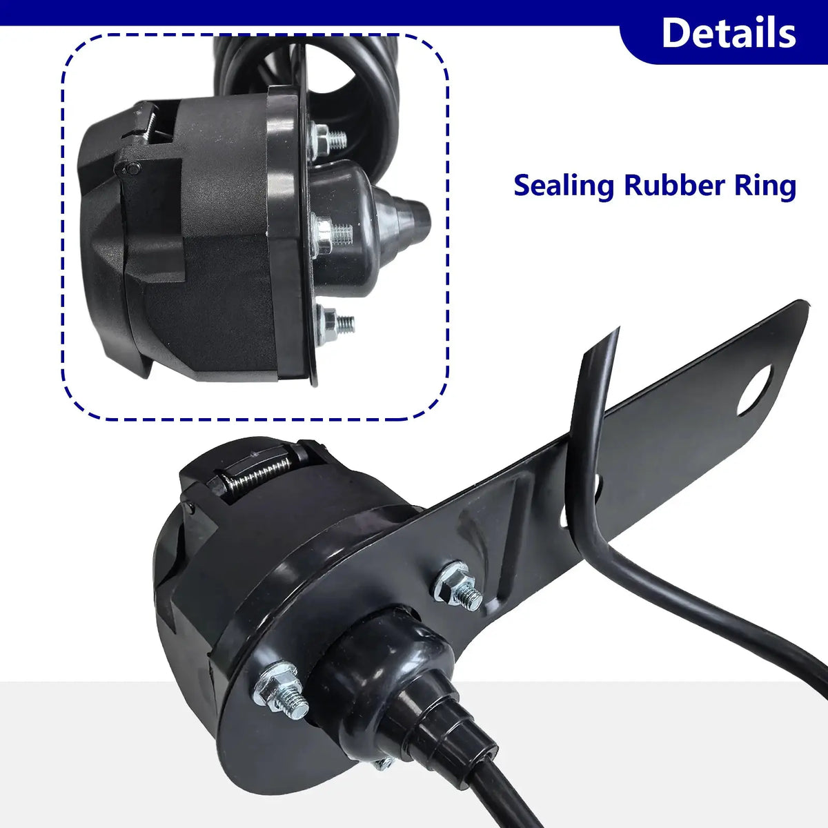 5M 12N 7Pin Pre-Wired Trailer Socket Wiring Extension Cable For Car Caravan Light Electrics Mounting Plate by InterCyprus Trading Ltd
