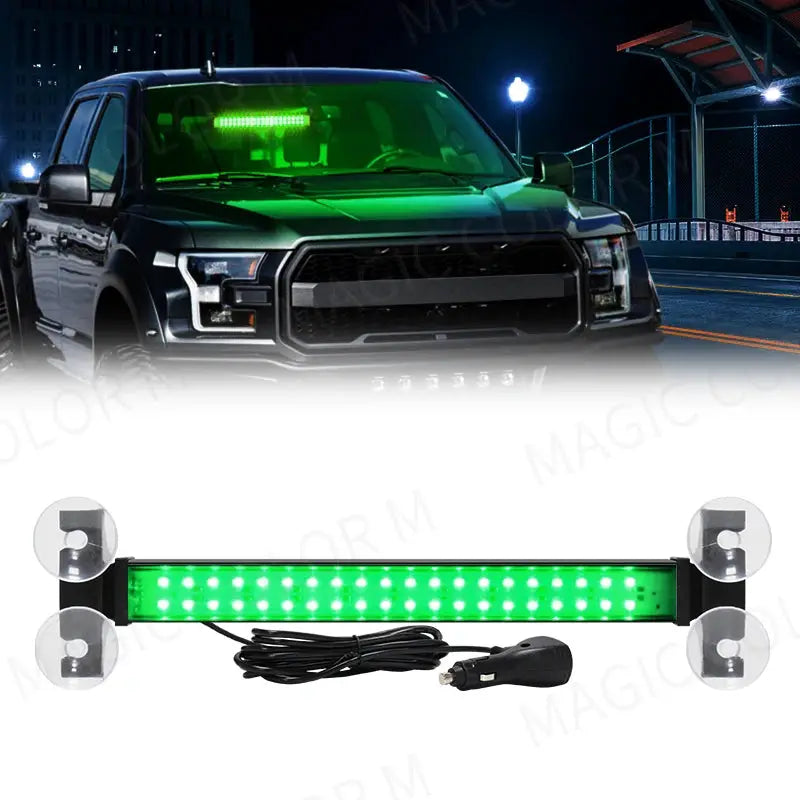 40 LED Strobe Light Front Flash Warning Lamp Auto Windshield Bar Traffic Advisor Flashlight Yellow White Car Accessories 12V-24V by InterCyprus Trading Ltd
