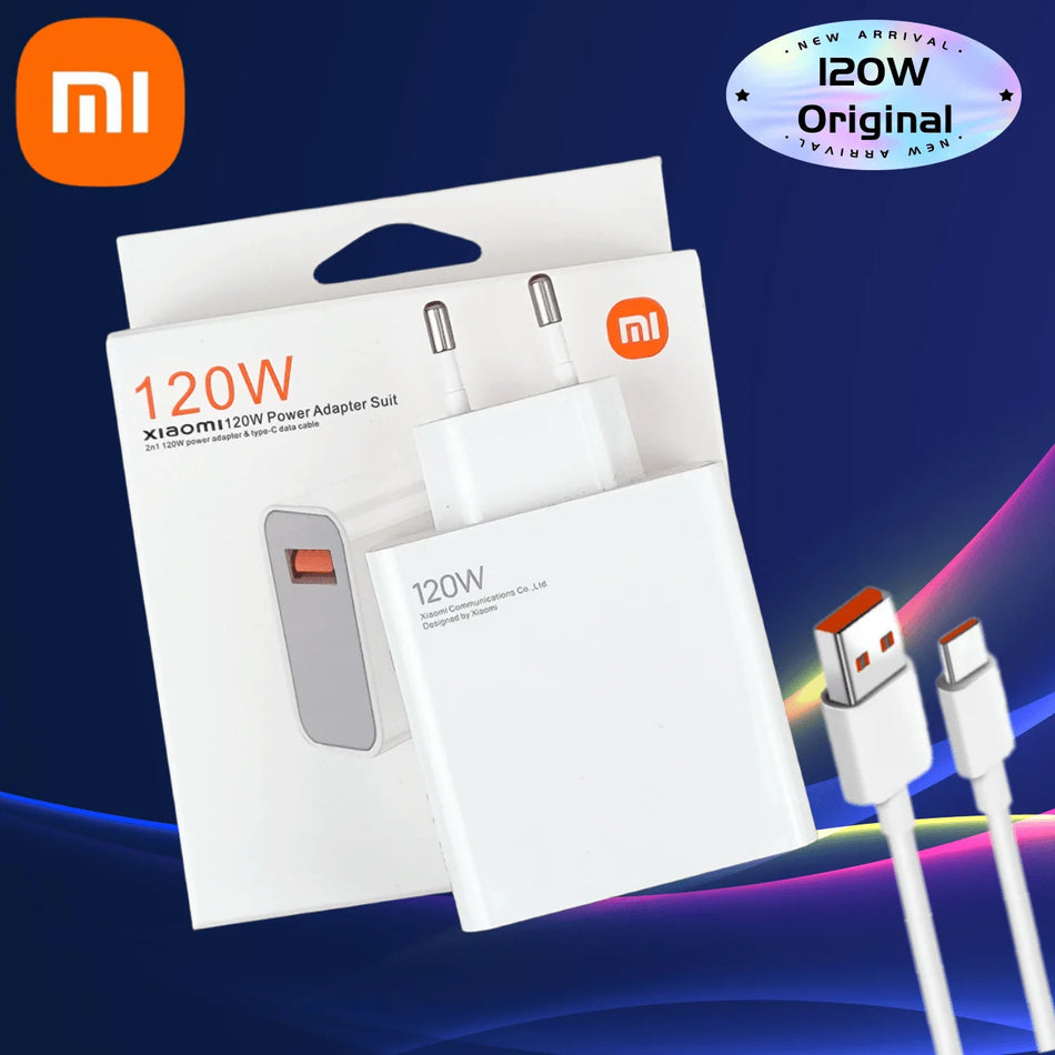 120W Xiaomi Fast Charger - Quick Turbo Charging Adapter for Mi 12 Pro 13