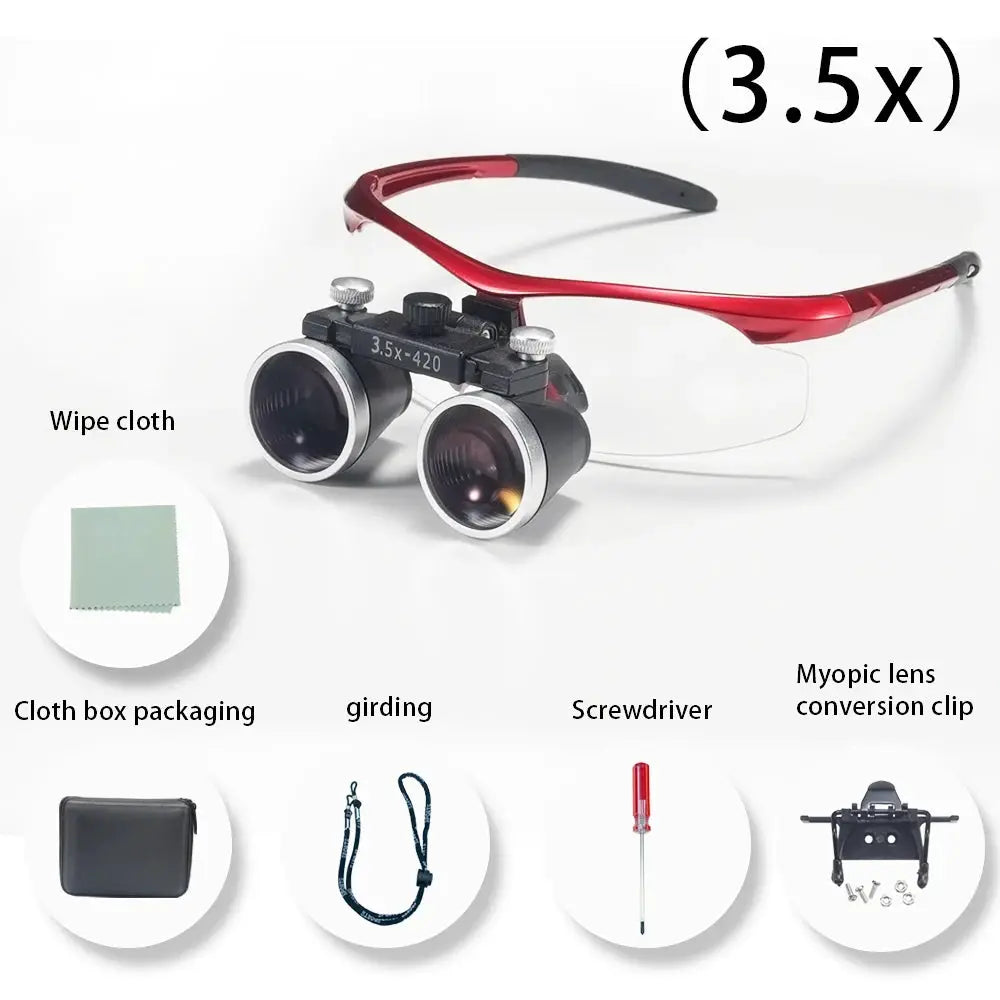Dentistry Binocular Magnifier 2.5X 3.5X Ultra-lightweight Optical Loupes 320-420mm Magnifying Glass for Dental Surgery by InterCyprus Trading Ltd
