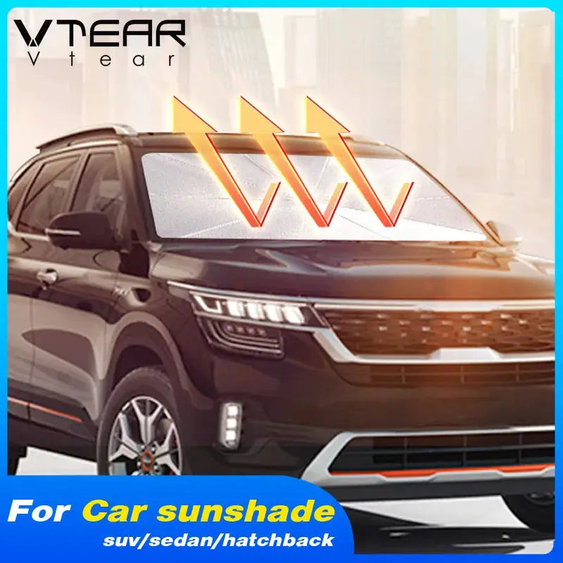 Vtear Universal Car Windshield Sun Shade Umbrella Foldable Front Window Sunshade UV Block Heat Insulation Reflective Sun Visor by InterCyprus Trading Ltd