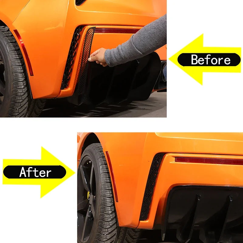 Adesivo a rete per uscita aria posteriore nero in acciaio inox Z06