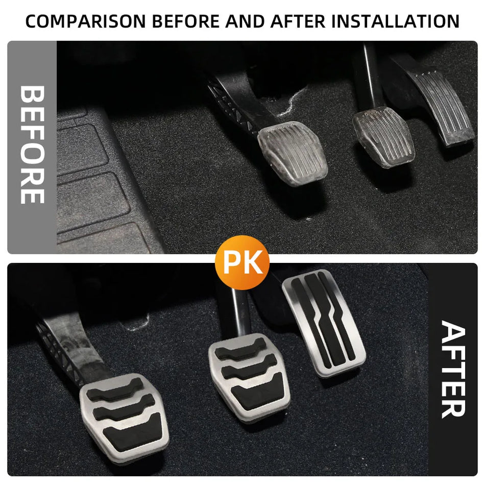 Ford Kuga Escape Paslanmaz Çelik Gaz ve Fren Pedalı Kapakları 2013-2019 için