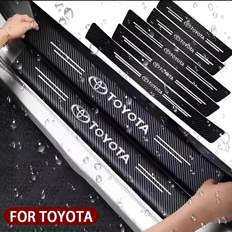 Αυτοκόλλητα Πλακών Προστασίας Ποδιών Πόρτας Αυτοκινήτου Toyota RAV4 με Σχέδιο από Ανθρακονήματα, Αδιάβροχα και Ανθεκτικά σε Γρατζουνιές