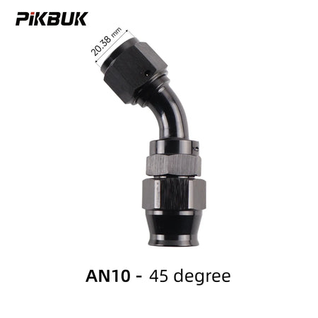 PIKBUK AN4/6/8/10 PTFE Oil Fuel Line Swivel Fitting 0-180 Degree Hose End Adaptor Assembly Kit Black by InterCyprus Trading Ltd