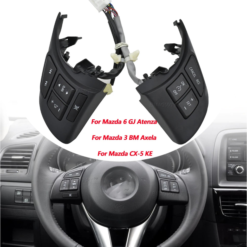 Comutator audio pentru volan negru multifuncțional pentru Mazda CX-4 CX-5