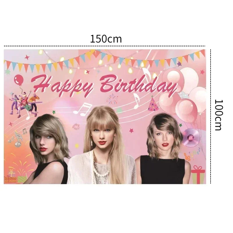 Singer Swift Themed Birthday Party Decoration Set for Kids 1pcs Backdrop