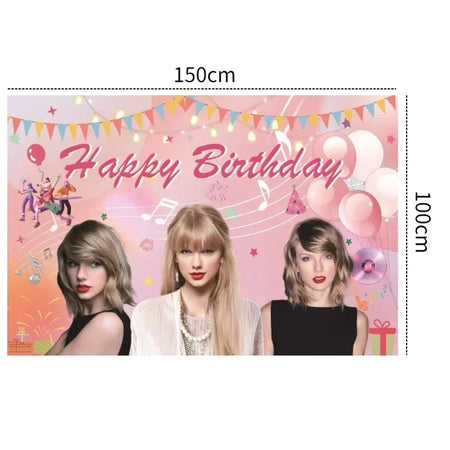 Singer Swift Themed Birthday Party Decoration Set for Kids 1pcs Backdrop
