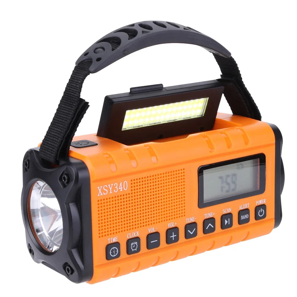 12000mAh Portable Emergency Radio with Built-In Speaker &amp; Flashlight XSY340 10000mAh 2