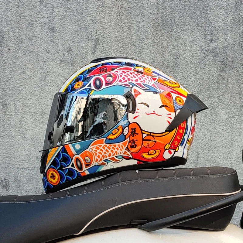 LVS Full Face Motorcycle Helmet with Built-In Sunshade