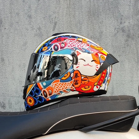 LVS Full Face Motorcycle Helmet with Built-In Sunshade