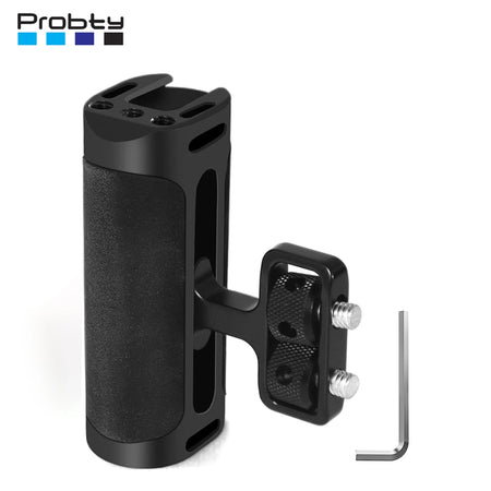 Probty Mini Side Handle Handgrip for DSLR Camera Cage with Cold Shoe Interface