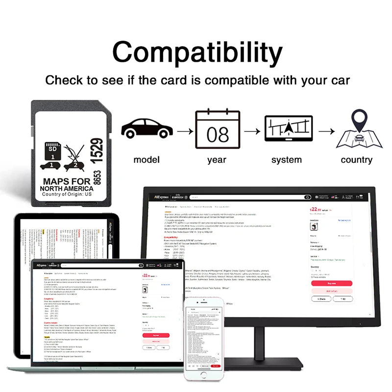 GM 8653-1529 Nav SD Card &ndash; USA Canada Mexico Maps 2023