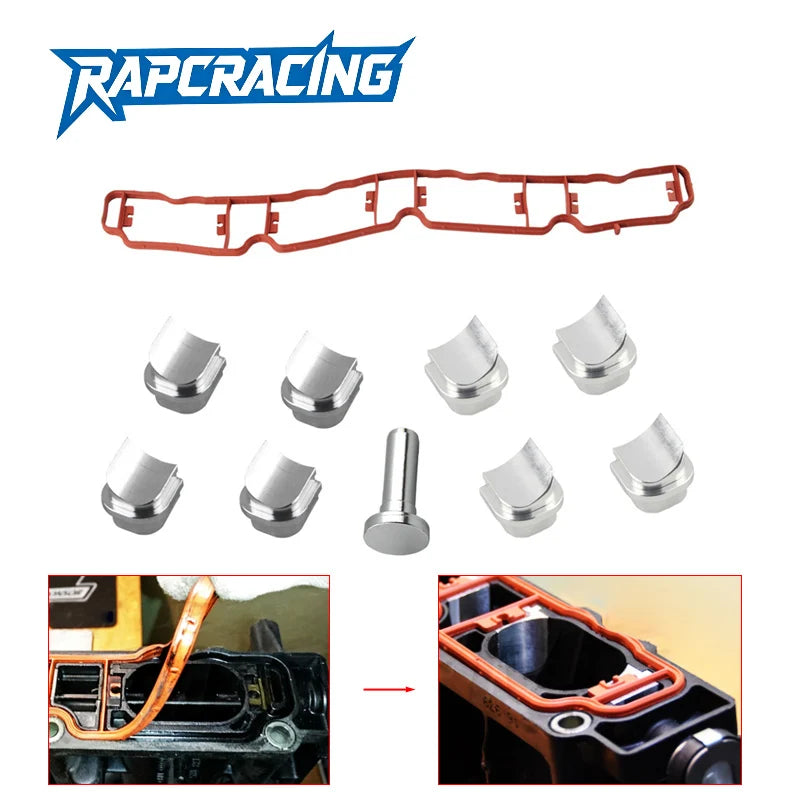 Aluminum Intake Manifold Runner Flap Delete Gasket For VW Audi EA113 2.0 TFSI