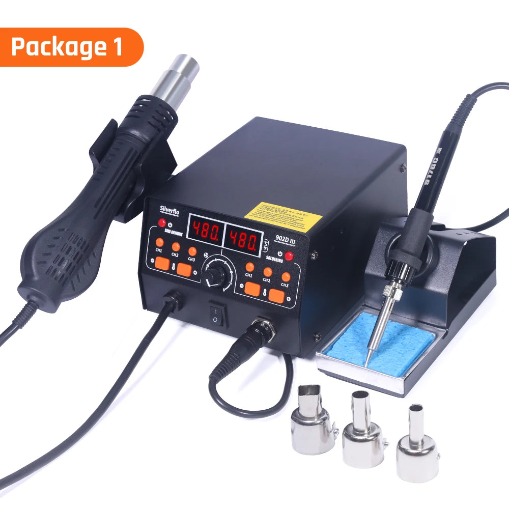 Silverflo 902D-III Rework Soldering Station &ndash; 2in1 Hot Air Package 1 / 230VUK / CHINA
